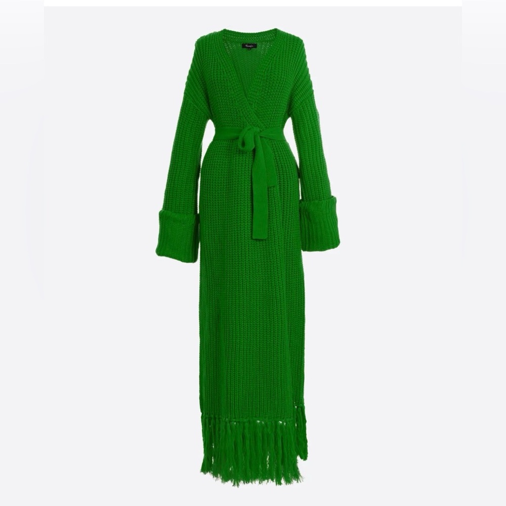 NWT Hanifa Miya Knit Cardigan Dress - Emersld Green